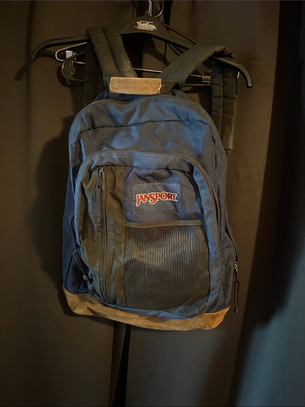 Jansport Navy Backpack with Suede Accent